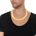 thumbnail image 4 of Floreo 10k Yellow Gold (3mm, 4mm, 5mm, 6mm, 7mm, 8mm, 9mm, 10mm, 12mm, 15mm, 18mm) Solid Herringbone Chain Necklace, 4 of 5