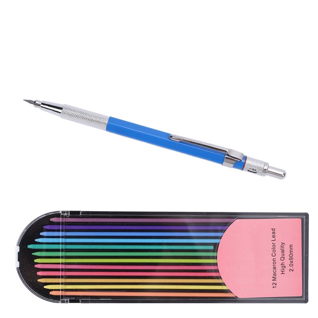 Ensemble de Crayons Mécaniques de Dessin, 12 Recharges Colorées Vibrantes Prise en Main Confortable Utilisation Facile Design Rétractable Ensemble de Crayons de Construction pour Artisanat