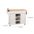thumbnail image 2 of ACME Tullarick 2-Drawer Wooden Mobile Kitchen Island in Natural and White, 2 of 5