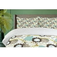 thumbnail image 4 of Ambesonne Vintage Duvet Cover Set, Abstract Ornate Flower, 2-Calking, Seafoam Brown Green, 4 of 6