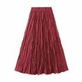 thumbnail image 2 of Ruimatai Women's Flowy High Waist Skirt Elastic Waist A-Line Casual Long Skirt for Daily Wear Party Date Comfortable Polyester Midi Skirt, 2 of 7