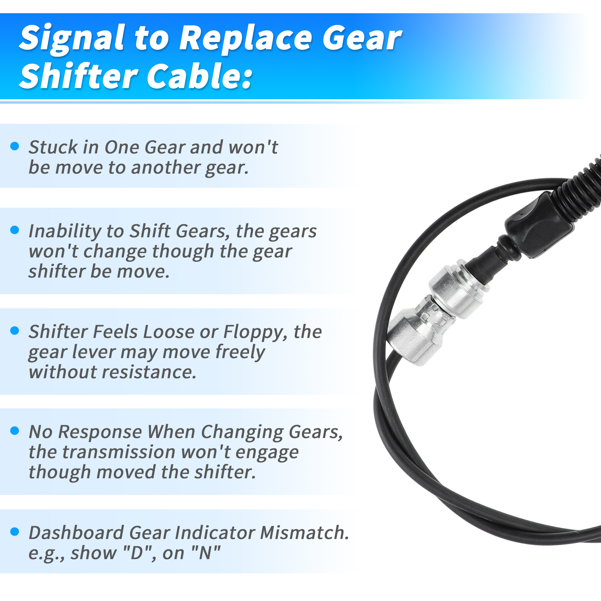 Unique Bargains Automatic Transmission Gear Shift Cable for Nissan Rogue 2008-2015