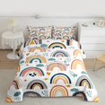 thumbnail image 2 of Homewish Bohemain Rainbow Bedding Comforter Set,Colorful Loves Stars Twin Comforter Sets,Boho Theme Bedding Set For Girls,Super Cozy Room Decor Reversible,2pcs, 2 of 8