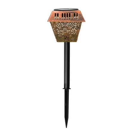 

Solar Garden Light Iron Hollow Lanterns Waterproof Solar Lamp Stake for Backyards Balcony Lawn Decor