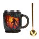 thumbnail image 2 of Taza Taza De Café Taza De Fuego Forestal Vintage Creativa única De 14 Oz Con Relieve 3D Para Regalo Navideño, 2 of 7