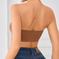 thumbnail image 4 of VISALY Strapless Front Closure Bra for Women Non Slip Padded Bandeau Bra Seamless Wirefree Underwear Strapless Bandeau Bralette Front Hook Padded Non Slip Seamless Push Up Tube Top Bra Brown Xl, 4 of 8