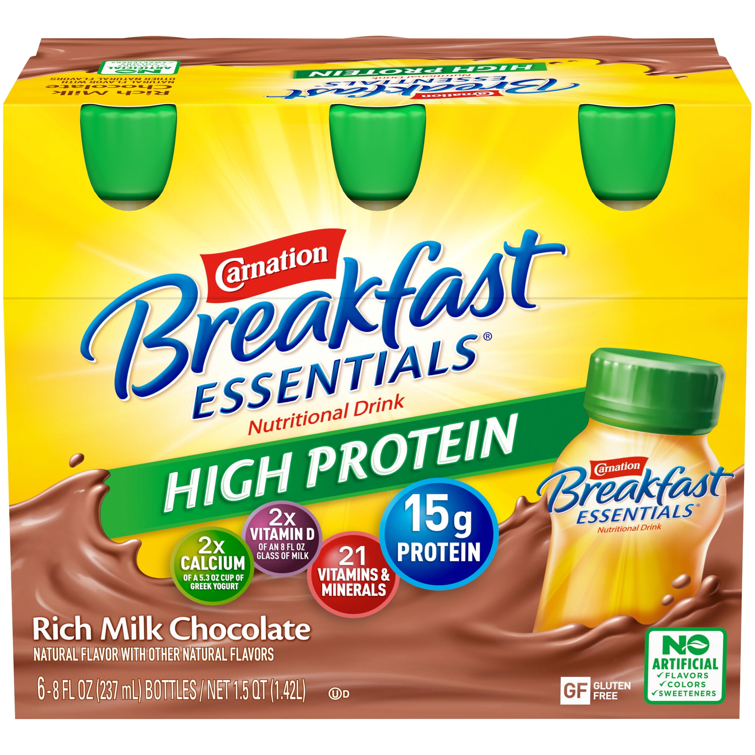 CARNATION BREAKFAST ESSENTIALS HIGH PROTEIN Rich Milk Chocolate 68 fl