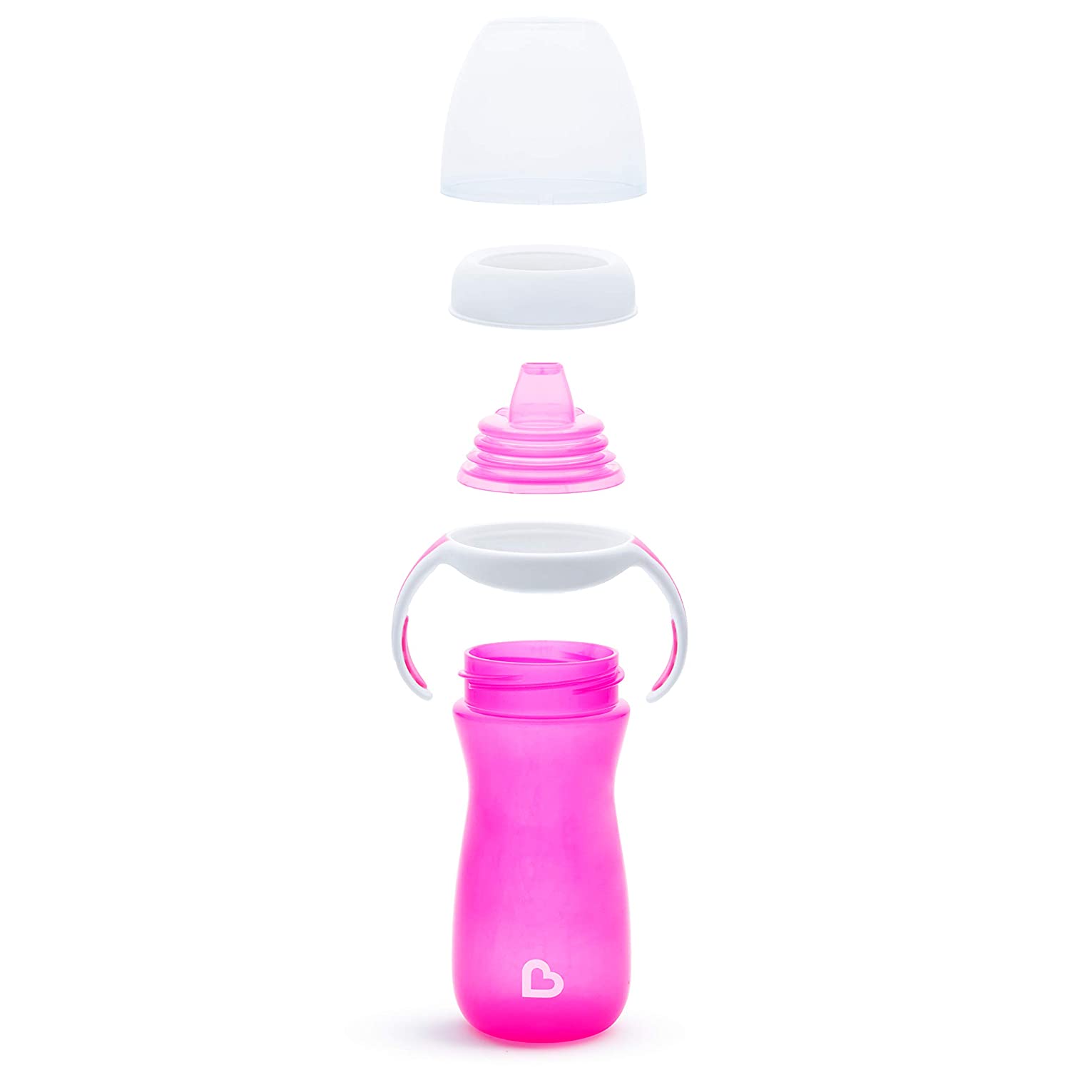 Munchkin Gentle Transition Sippy Cup with Trainer Handles, 10 oz, Purple/Pink, 2 Pack