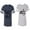 Men Navy / Women Heather, variant on If Lost Return To Mary I am Mary Unisex Couple Matching Cotton Jersey style T-Shirt Contrasting stripes on sleeves (Men Navy / Women Black) (Men S / Women S)