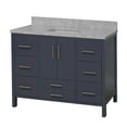 thumbnail image 4 of California 48" Bathroom Vanity with Marine Gray Cabinet and Carrara Marble Top, 4 of 6