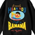 thumbnail image 2 of Bioworld Sesame Street Ernie I Can't Hear You Youth Black Crew Neck Sweatshirt-XL, 2 of 2