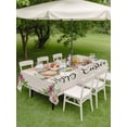 thumbnail image 3 of Easter Gnomes Outdoor Tablecloth - 60x102 Inch Rectangle Dining Table Cover, Spring Floral Colorful Eggs Leaves Beige Waterproof Outdoor Table Cloth with Umbrella Hole & Zipper for Picnic/Patio/Party, 3 of 7
