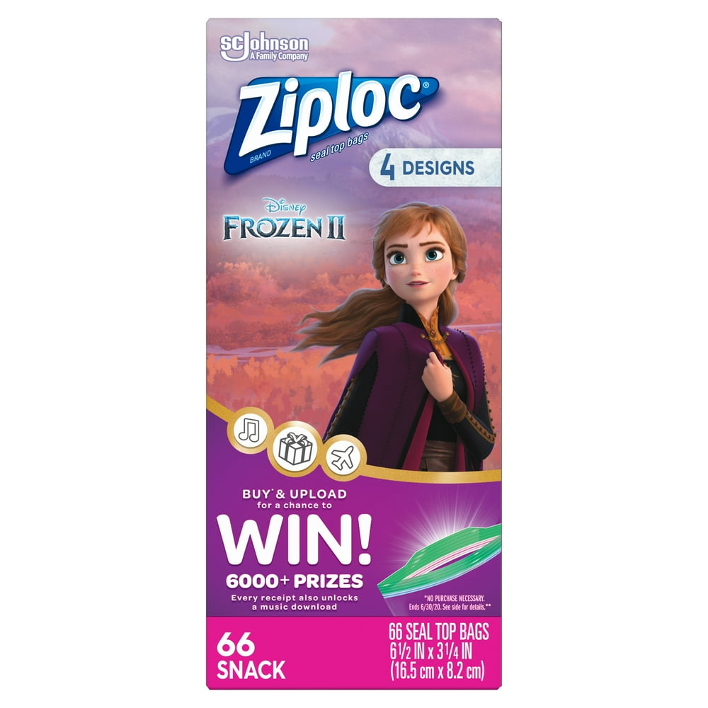 Ziploc Brand Snack Bags, Disney's Frozen 2, 66 ct