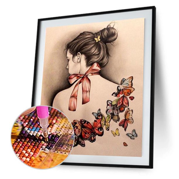 5D mariposa belleza espalda DIY diamante bordado pintura punto de cruz artesanía Likrtyny decoración de arte