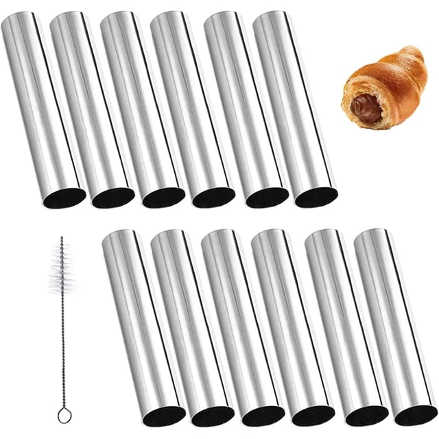Molde tubular de acero inoxidable para hacer cannoli, herramientas para hacer masa de hojaldre fáciles de limpiar y duraderas para usuarios principiantes y profesionales