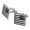 Silver, variant on Subdued Reverse American USA Flag Black White Military Tactical Square Cufflink Set Silver Color