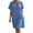 Blue, variant on Summer Dresses for Women 2025, Women's Fashion Crewneck Loose Half Sleeve Solid Knee-length Dress(Black,S)