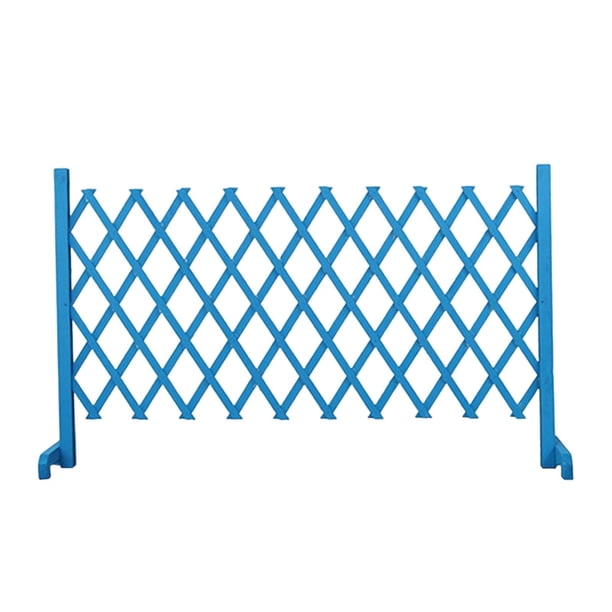 Puerta de seguridad de madera para perros, plegable y extensible, profesional para cachorros pequeños y medianos. 190cmx90cm Azul