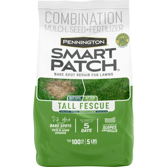 Pennington Smart Patch Tall Fescue Grass Seed Mix, for Sun to Partial Shade, 5 lb.