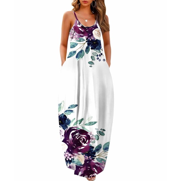 Vestido Largo Soly Hux Sin Mangas Plisado A Line Para Mujer - Venta