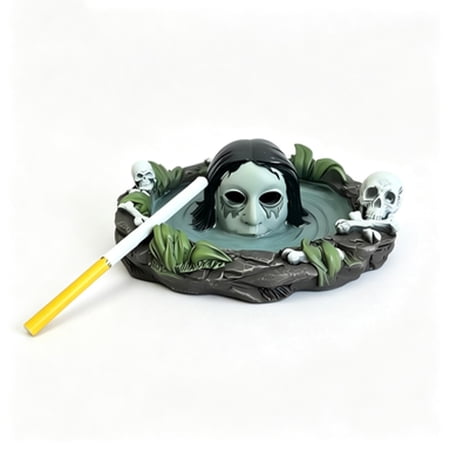 Orangide Resin Skull Ashtray Ghost Ornament Nightlight Desktop Decoration Crafts For Home Bar Man Cave Gift For Halloween Decor Resin Craftsmanship With LED