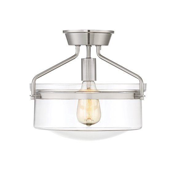 Trade Winds Gardner Semi-Flush Mount Ceiling Light in Brushed Nickel