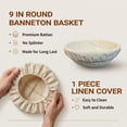 thumbnail image 4 of Complete Sourdough Starter Kit - 9" Rattan Banneton Basket, 24oz Glass Fermentation Jar with Thermometer, Full Bread Baking Tool Set for Beginners, 4 of 8