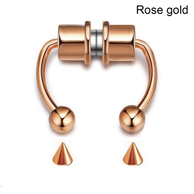 Piercing Nariz Falso La Vida Bella Aro Cadera Tabique Roca Imán Acero Inoxidable Joyería para Cuerpo
