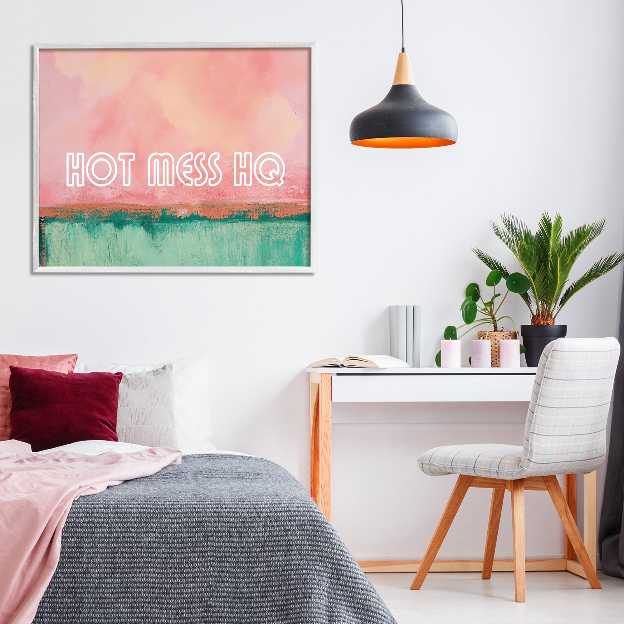 Stupell Industries Hot Mess Headquarters White Framed Giclee Art, design by Gina Kelly