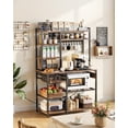 thumbnail image 2 of VEVOR Kitchen Bakers Rack, 5 ft Power Cable Bakers Rack with Power Outlet, Kitchen Stand with X-Shaped Support Bar, 10 S-Shaped Hooks, Coffee Bar Stand for Dishes, Spice Bottles, Built-In Power Strip, 2 of 9