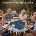 thumbnail image 3 of Round Outdoor Tablecloth with Umbrella Hole and Zipper, Navy Blue Coastal Tablecloth with Elastic Waterproof, Vintage Summer Beach Coral Shell Starfish Patio Table Covers for 45" - 54" Pool Tables, 3 of 9