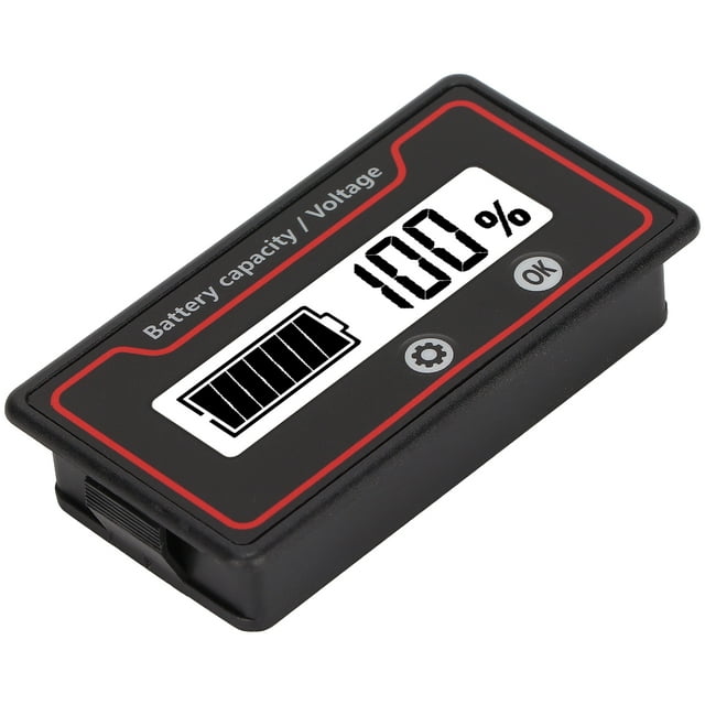 Battery Voltage Indicator, 12-84V LCD Display Battery Capacity Meter 9-120V Range 2 Modes For Lithium Battery For Electric Vehicle White Light,Green Light,Blue Light