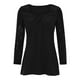 thumbnail image 3 of Gibobby Vestidos fiesta Camiseta mujer con dobladillo y cuello en V plisado con presión en la cintura y con cuentas para mujer（Negro， L), 3 of 5