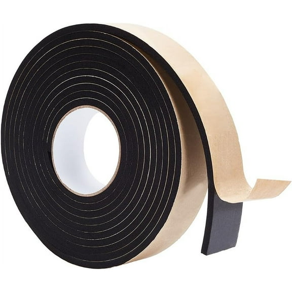 16.5Feet/5M Foam Insulation Tape (41 * 6mm) 1.6 * 0.24Inch Black Strong Self Adhesive EVA Foam Tape Weather Stripping with High Density Closed