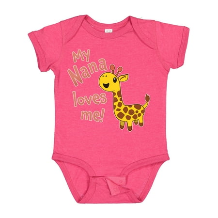 

Inktastic My Nana Loves Me- Cute Giraffe Gift Baby Boy or Baby Girl Bodysuit