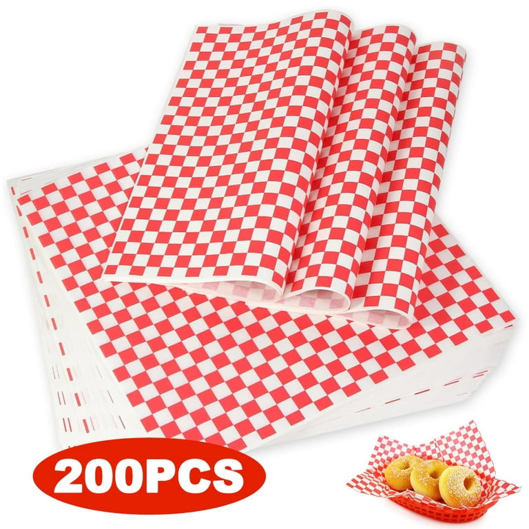 200pcs Sandwich Wrap Paper Red