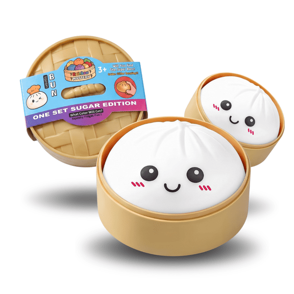 Squishy Bun Dumpling Pack 2 Juguete Antiestres Fidget Tamaño Chico Color Sorpresa