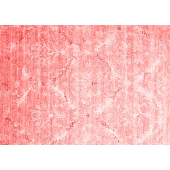 Ahgly Company Indoor Rectangle Abstract Red Contemporary Area Rugs, 3' x 5'