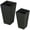 Black, variant on Topcobe 2-Pack Outdoor Planter Set, Flower Pots with Drainage Holes, Durable & Stackable Plant Pot, 22in & 18in, for Porch, Entryway, Patio, Yard, Garden, Outdoor Garden Box, Gray