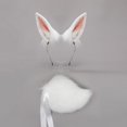 thumbnail image 2 of Slccxzc 2 Piece Plush Bunny Rabbit Ears Headband and Tail Set for Halloween Party (White), 2 of 7