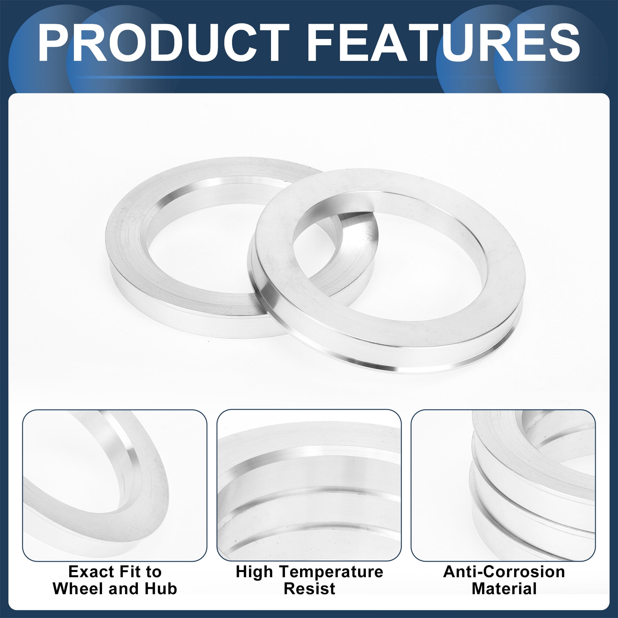 Unique Bargains 4Pcs Car Wheel Hub Centric Rings for Vehicles OD 83.1mm to ID 60.1mm