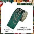 thumbnail image 3 of Merry Christmas Velvet Wired Edge Ribbon, 2.4 Inch × 6.6 Feet Glitter Ribbon with Rose Gold Lettering for Xmas Tree Bow Wreath Craft Gift Wrapping Holiday Home Decor 1 Roll,Blackish Green, 3 of 6