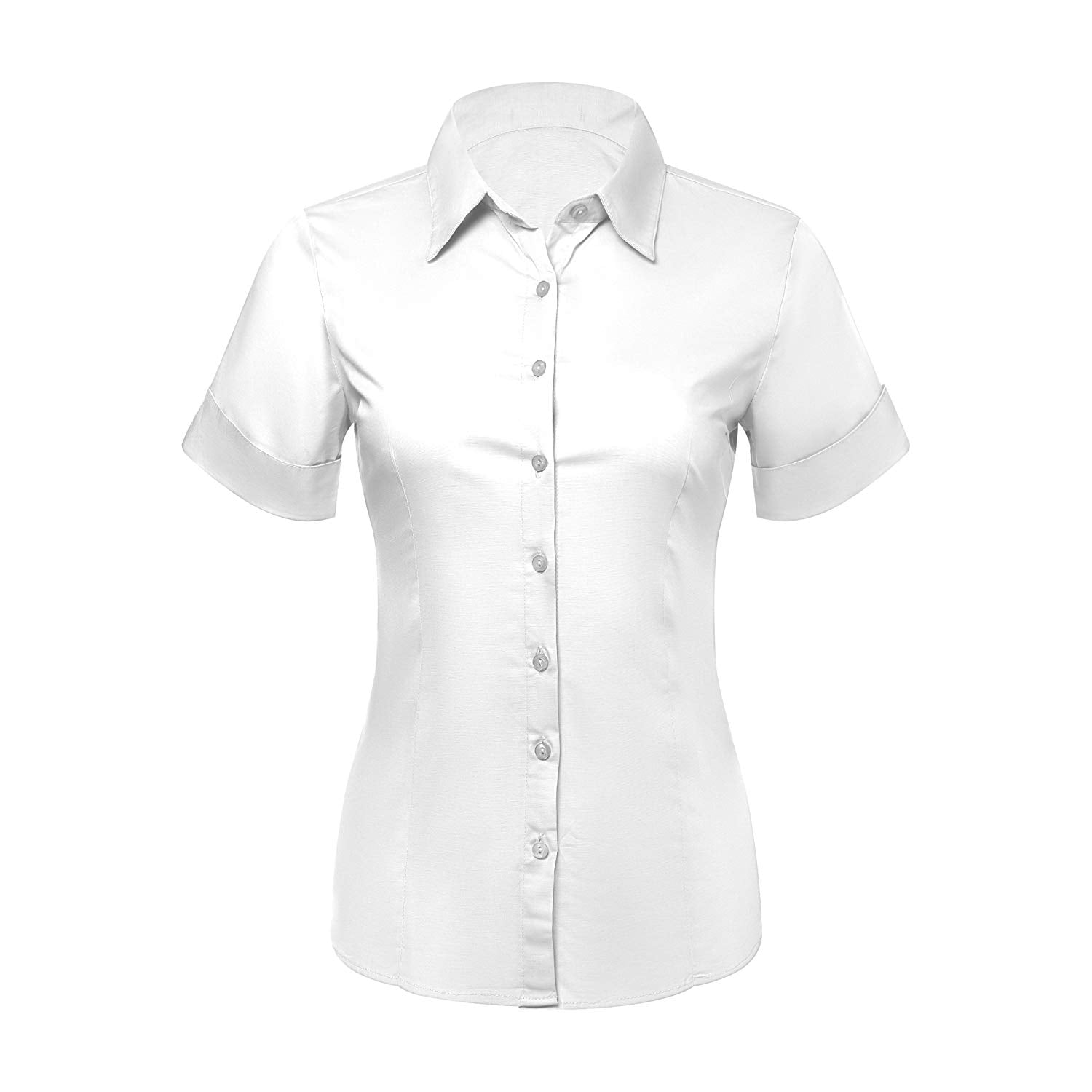 Pier 17 Button Down Shirts for Women, Fitted Short Sleeve Tailored ...
