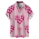 thumbnail image 2 of Camisa hawaiana con estampado 3D de corazones de amor para hombre, camisa informal de manga corta con botones y cuello de solapa para vacaciones en la playa, camisa Aloha de verano, 2 of 4