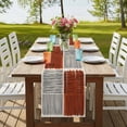 thumbnail image 4 of Table Runners 36 Inches Long Dress Scarves, Brown Striped Farmhouse Kitchen/Dining Table Runner, Short Coffee Tablerunners, Farmhouse Stripes Modern Abstract Art 13x36 Inch, 4 of 9