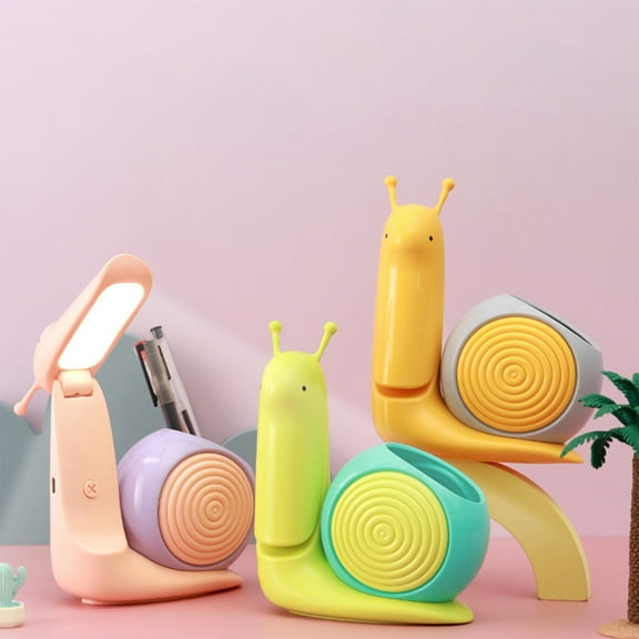 Viflosae Desk Lamps for Home Office Bedside Lamp Snail Small Desk Lamp Folding Cute Night Light USB Rechargeable Portable Small Desk Lamp for Bedroom