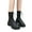Black, variant on Women's White Combat Boots Low Heel Chunky Platform Lug Sole Riding Boots Classic Lace Up Mid Calf Booties