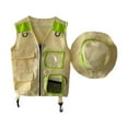 thumbnail image 3 of Kuntesetty Children Explorer Vest Hat Children Fishing Outfit Outfit Vest Outdoor Adventure Green, 3 of 9