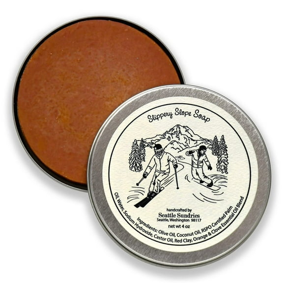Seattle Sundries Clove & Orange Soap Skier & Snowboarder Bar Soap For Men & Women - 1 (4Oz) Handmade Natural Body Bar In A Fun Gift Tin From