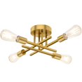 thumbnail image 1 of Gold Semi Flush Mount Ceiling Light Fixture, 4-Light Modern Industrial Sputnik Chandelier Light Fixture, Flush Mount Ceiling Lamp, 1 of 6